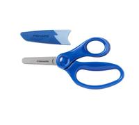 Fiskars Forbici per Bambini con Custodia e Gomma, Blu, 1086504 | Punta Arrotondata, Lame Safety-Edge, 13 cm, Passante Ergonomico per Pollice, Impugnatura Adatta ai Bambini, Dai 6 Anni in Su