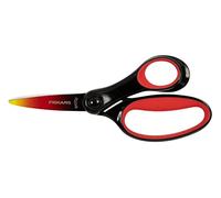 Fiskars Forbici per Bambini da 8 a 11 Anni, Per Destrimani, SoftGrip, Lunghezza: 15 cm, Effetto Ombre, Rosso, 1067853