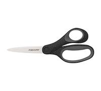 Fiskars Forbici per la Scuola, Forbici per Bambini da 12 Anni, Per Destrimani, SoftGrip, Lunghezza Totale: 18 cm, Lame in Acciaio Inox, Glitter Nero, 1067859