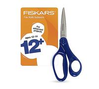 Fiskars Forbici per studenti da 17,8 cm per bambini dai 12 ai 14 anni, forbici per scuola o artigianato, forniture per il rientro a scuola, blu