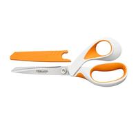 Forbici per tessuti Fiskars Razor Edge, Lunghezza: 20,7 cm, Lama in acciaio inox/manici in plastica, Bianco/arancio, 1070078