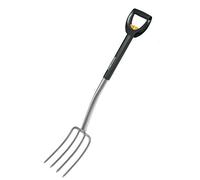 Fiskars Forca telescopica per terreni duri e sassosi, 4 denti, Lunghezza totale: 105-125 cm, Acciaio al boro di alta ualità, Nero/Argento, SmartFit, 1000630