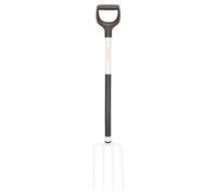 Fiskars Forcone per Terreni Morbidi e Friabili, con 4 Rebbi, Lunghezza: 105 cm, Rebbi e Manico in Acciaio di Alta Qualità, Nero/Bianco, Bianco, 1070715