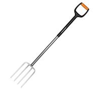 Fiskars Forcone per vangare in terreni duri e sassosi, Con 4 denti, Lunghezza: 120 cm, Denti in acciaio di qualità/Manico in plastica rinforzata con fibra di vetro, Nero/Arancione, Xact, L, 1003685
