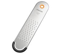Fiskars Functional Form Grattugia Grossa, Grattugia Per Verdure Per Carote e Formaggi Morbidi, Protezione Lama, Lama in Acciaio Inossidabile/Manico in Plastica, Grigio/Nero/Arancione, 1079968
