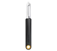 Fiskars Functional Form Pelapatate con Lama Fissa, Pelapatate Universale per Frutta e Verdura, Punta Affilata, Lama in Acciaio Inossidabile/Manico in Plastica, Nero/Arancione, 1079907