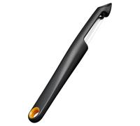Fiskars Functional Form Pelapatate con Lama Mobile, Pelapatate Universale per Frutta e Verdura, Punta Affilata, Lama in Acciaio Inossidabile/Manico in Plastica, Nero/Arancione, 1079960
