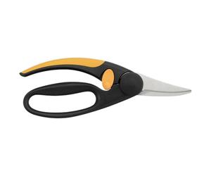 Fiskars GG111450 Forbici Finger Loop Multiuso | Lame in Acciaio Inossidabile/Impugnature in Plastica Rinforzata con Fibra di Vetro, Nero/Arancione, Elegance, P45, 1001533