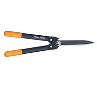 Fiskars Cesoie per siepi PowerGear II, Sistema a cremagliera, Rivestimento antiaderente, Lame in acciaio inossidabile, Lunghezza: 57 cm, Nero/Arancione, HS72, 1000596