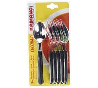 FISKARS Kaimano KTS790206N Italicus Cucchiaio, Acciaio Inossidabile, Nero, 6 unità