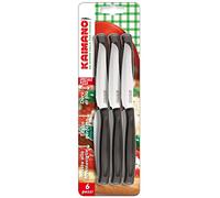 FISKARS KDN044506N Dinamik Coltello Pizza, Acciaio Inossidabile, Nero, 6 unità