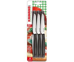FISKARS KDN044506N Dinamik Coltello Pizza, Acciaio Inossidabile, Nero, 6 unità