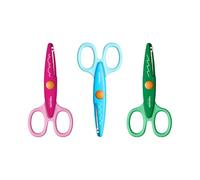 Fiskars Kidzors Set di Forbici per Bambini, 3 Pezzi, per Bambini dai 4 Anni in Su, Forbici Creative con Lama Ondulata, Per Destrimani e Mancini, Lunghezza: 13,5 cm Ciascuna, Rosso/Blu/Verde, 1082505