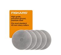 Fiskars Lame rotanti da 45 mm (confezione da 5) - Lama di ricambio per taglierina rotativa - progetti di artigianato, cucito e trapuntatura - grigio