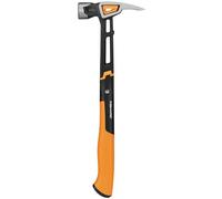 Fiskars Martello da carpentiere IsoCore XXL per piantare chiodi, Lunghezza: 41 cm, Peso: 1,02 kg, Nero/Arancione, 1020216