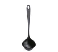 Fiskars Mestolo da Minestra con Bordo Salvagoccia, Essential, in Plastica, Lunghezza: 28,6 cm, Volume: 100 ml, Per Destrorsi e Mancini, Nero, 1079059