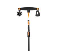Fiskars OneClick Pulitore per grondaie e manico telescopico L | Set completo per grondaie, Facile da assemblare, Pulizia sicura da terra, Angolo regolabile, 1080718