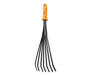 Fiskars OneClick Scopa a Ventaglio Piccola, Per Aiuole e Spazi Ristretti | Sostituzione Facile con un Solo Clic, Delicato sulle Piante, Larghezza: 12 cm, Nero/Arancione, 1080682