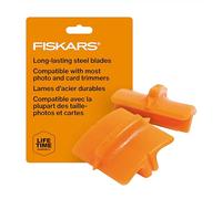 FISKARS Original Lame di ricambio per macchine tagliacarte, 2 Pezzi, Per tagli dritti, Arancione, 1003868