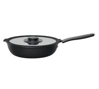 Fiskars Padella per saltare con coperchio, Adatta a tutti i piani cottura, Alluminio, Functional Form, Nero, Diametro 26 cm, 1026575