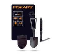 Fiskars Pala pieghevole per campeggio e alpinismo, 2 in 1: pala e piccone, Fodero in tessuto incluso, Lunghezza: 59 cm, Acciaio al boro temprato, Nero, 1000621