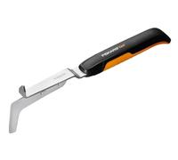 Fiskars Piccolo coltello e raschietto per rimuovere erbacce e muschio, Lunghezza: 33,8 cm, Nero/Arancione, Acciaio di qualità/Plastica, Xact, 1027045