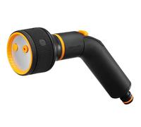 Fiskars Pistola 3 Funzioni Comfort, Con Modalità Getto, Doccia o Nebbia, Leva di Controllo del Flusso On/Off Regolabile con il Pollice, Misura Universale, Nero/Arancione, 1052183