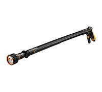 Fiskars Pistola per Irrigazione con 3 Funzioni, Testina SoftGrip Orientabile, Controllo del Flusso con Regolatore Anteriore, Misura Universale, Lunghezza: 74 cm, 442 g, Nero/Arancione, 1065488