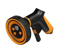Fiskars Pistola per Irrigazione Multi, 5 Funzioni | Flusso Regolabile di Continuo, SoftGrip, Misura Universale, Nero/Arancione, 1065482