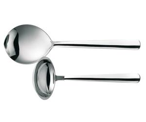 Fiskars Posate da Portata, 2 Pezzi, Functional Form, Cucchiaio da Portata e Mestolo, Acciaio Inossidabile 18/10, Argento/Lucido, 1002947