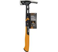 Fiskars Pro IsoCore - Martello da carpentiere da 482 g (40,6 cm) con chiodo di avviamento, impugnatura ammortizzante e scanalatura magnetica per chiodi, per legni duri, costruzione e casa