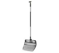 Fiskars Rastrello, Ergonomic, Combinazione di Pala e Rastrello, Lunghezza: 150 cm, Larghezza: 48 cm, Policarbonato/Alluminio, Nero/Grigio, 1077116