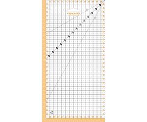 Fiskars Righello per patchwork, 15 x 30 cm | Margine di cucitura 1 cm evidenziato, Linee della griglia tratteggiate ogni mezzo cm, Linee angolari, Plastica PET, 1066361