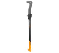 Fiskars Roncola, Lunghezza: 94,5 cm, Rivestimento antiaderente, Lama in acciaio temprato/Manico in plastica rinforzata con fibra di vetro, Include custodia, Nero/Arancione, WoodXpert, XA23, 1003621