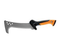 Fiskars Roncola Seghettata, Utilizzabile anche come Tiratronchi, Incluso Fodero in Nylon, Lunghezza della Lama: 23 cm, Acciaio Temprato/Plastica, Nero/Arancione, 1051233