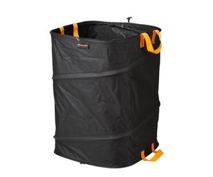 Fiskars Sacco da giardino PopUp con maniglie | Pieghevole per risparmiare spazio, Capacità: 175 L, Altezza: 70 cm, Larghezza: 50 cm, Nero/Arancione, Ergo, 1028372
