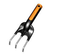 Fiskars Sarchiello con 3 denti, Lunghezza: 25 cm, Denti in acciaio inossidabile, Nero/Arancione, Premium, 1000728