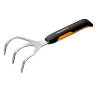 Fiskars Xacttm Rastrello Fiori Zappa Macchina da Giardino 3 Denti Inox Con Griff