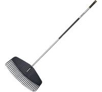 Fiskars Scopa da giardino, 29 denti, Larghezza: 58 cm, Denti in plastica/Manico in alluminio, Grigio/Nero, Misura: L, Ergonomic, 1000660