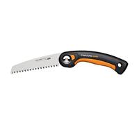 Fiskars Seghetto a Serramanico Plus, Per Rami e Tronchi Spessi, 3 Posizioni di Taglio, Lama Affilata Power Tooth, Denti Grossi, Lunghezza della Lama: 15 cm, Nero/Arancione, SW68, 1067552