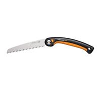 Fiskars Seghetto a Serramanico Plus, Per Rami e Tronchi Spessi, 3 Posizioni di Taglio, Lama Affilata Power Tooth, Denti Grossi, Lunghezza della Lama: 21 cm, Nero/Arancione, SW69, 1067553
