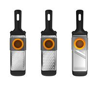 Fiskars Set Affettaverdure e Grattugie, 3 pezzi, Metallo/Plastica, Functional Form, 1014414