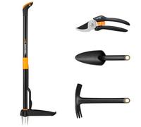 Fiskars Set di Attrezzi da Giardino, 4 pezzi, Xact Tagliaerba, Lunghezza: 1 m, S
