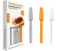 Fiskars Set di coltelli da colazione, 3 pezzi, Plastica, Bianco/Arancione/Grigio, Functional Form, 1016121