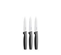Fiskars Set di coltelli per verdure, 3 pezzi, Functional Form, Acciaio inox/Plastica, Nero, 1057563