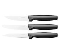 Fiskars Set di coltelli piccoli, 3 pezzi, Functional Form, Coltello per sbucciare, Coltello multiuso e Coltello da tavola, Functional Form, Acciaio inox/Plastica, Nero, 1057561