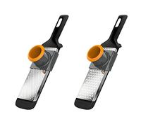 Fiskars Set di Grattugie Manuali, 2 Pezzi, Fori Grossi e Fini, Metallo/Plastica, Functional Form, 1014413