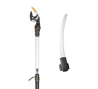 Fiskars Set Giraffa da Potatura, 2 pezzi, Giraffa Telescopica Bypass UPX86 (Lunghezza 2,4 - 4 m) e Seghetto da Potatura per Giraffa Telescopica Bypass UPX86 e UPX82 (Lunghezza: 46 cm), 1077330