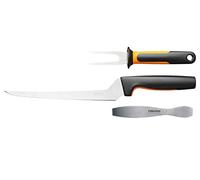 Fiskars Set per preparare il pesce, Functional Form, Incl. Coltello per sfilettare, forchettone da pesce e pinze per pesce, Acciaio inox giapponese/Plastica, 1057560
