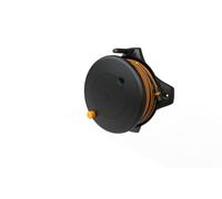 Fiskars Solid Waterwheel M, Set Carrello per Tubi con Supporto a Parete